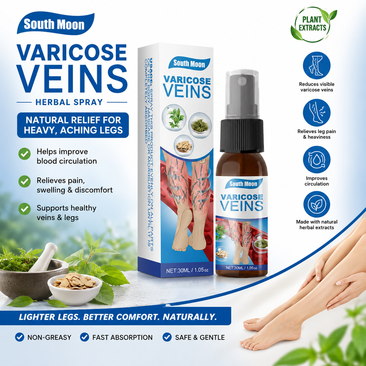 Varicose Veins Herbal Treatment Spray - Improves Blood Circulation (BUY 1 GET 1 FREE)