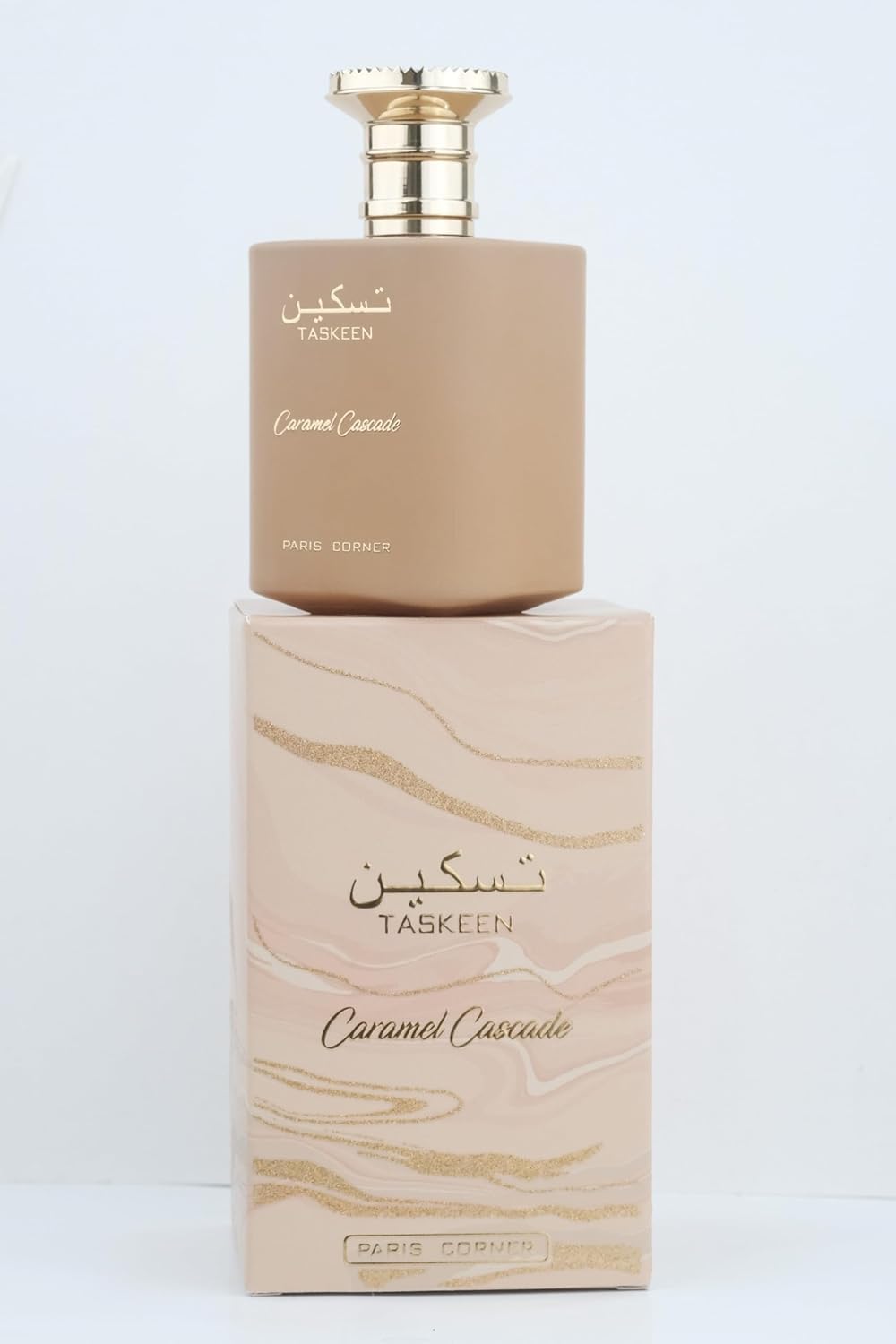 Paris Corner | Taskeen Caramel Cascade EDP - 100 ml | Sweet Elegance Perfume for Women and Men | Unisex Fragrance Featuring Caramel, Milk, Tonka Bean & Honey