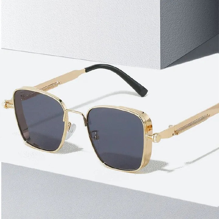 Retro Box Steampunk Universal Metal Sunglasses