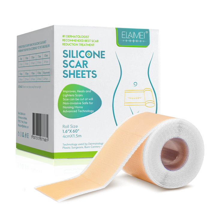 1.5M Silicone Scar Sheets/Tape Roll/Strips, Reusable, Professional for C-Section, Surgery, Burn, Keloid, Acne etc