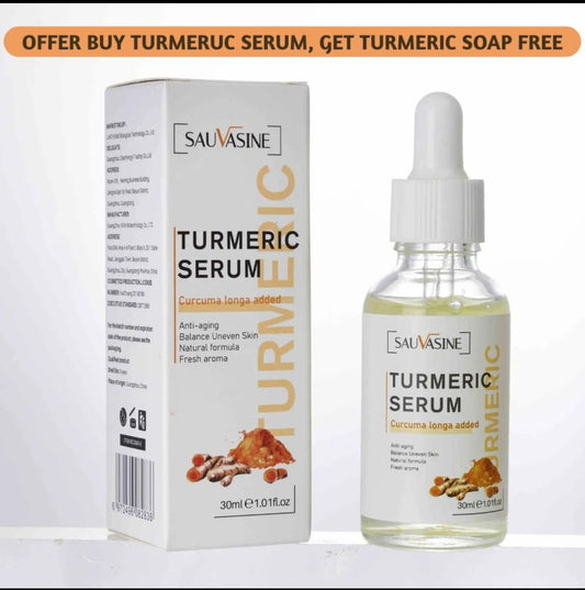 Natural Turmeric Dark Spot Corrector Serum for Dark spots & Acne Face (30mls)- Get Free Bar of Turmeric Soap