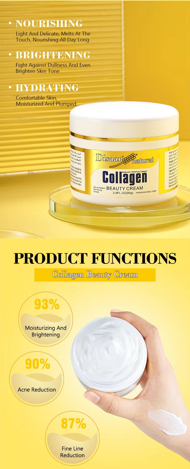 Collagen Power Lifting Cream |Face Moisturizer with Collagen – Intensive Firming Solution, Wrinkle Care, Lifting and Tightening (80G)