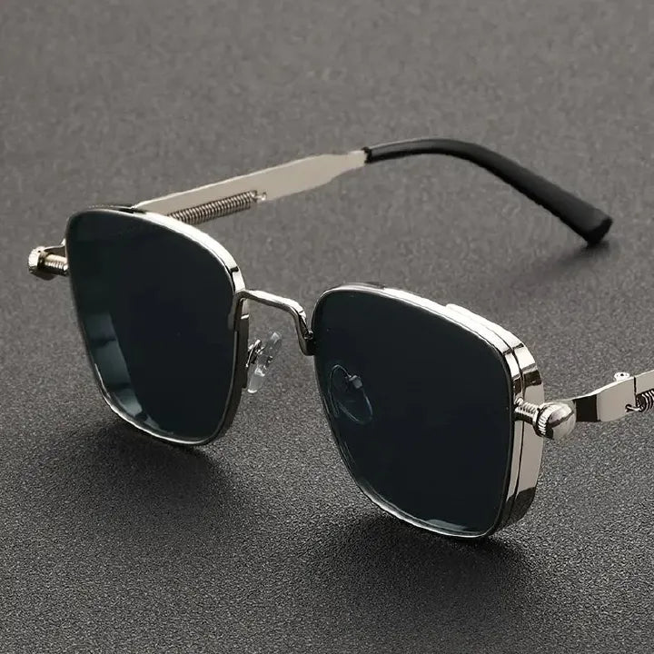 Retro Box Steampunk Universal Metal Sunglasses