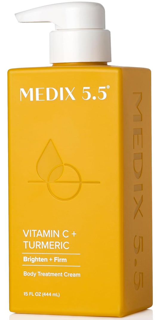 Medix 5.5 Vitamin C + Turmeric Body Treatment Cream (444ml)| Anti Aging Skin Care,Firming & Brightening, Diminishes The Look Of Uneven Skin Tone, Age Spots & Sun Damaged Dry