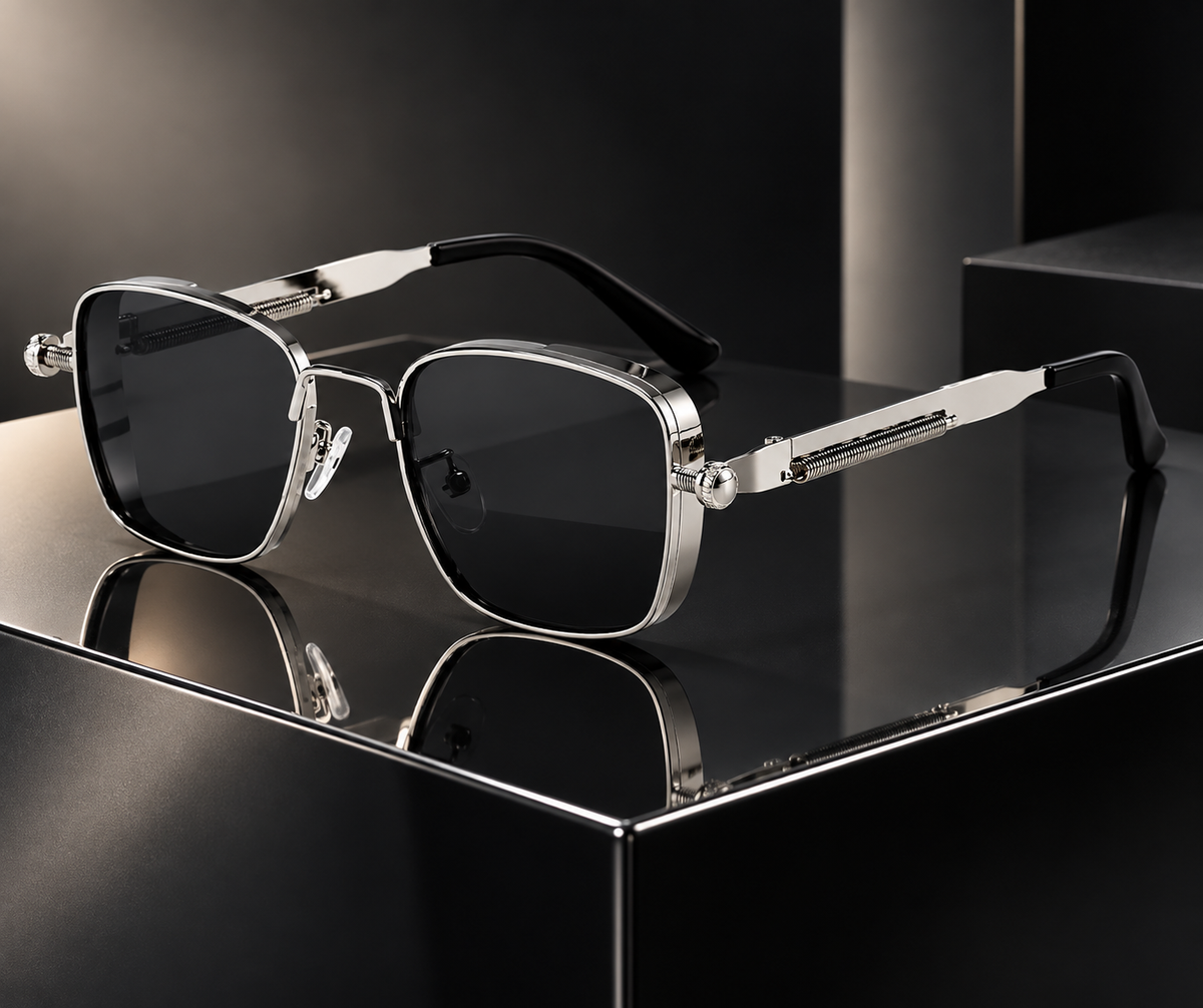 Retro Box Steampunk Universal Metal Sunglasses