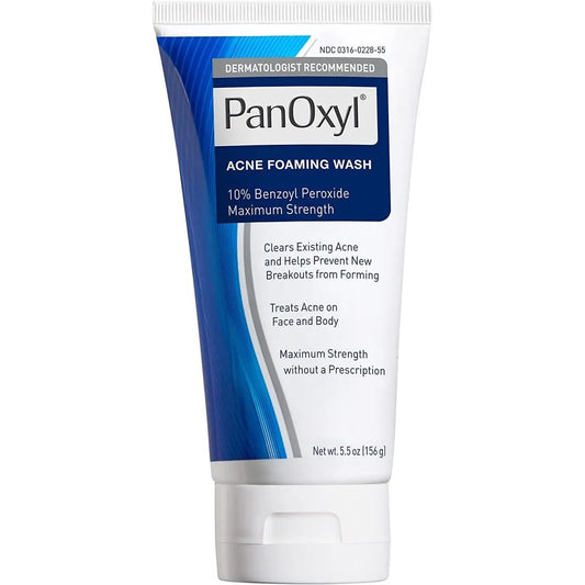 PanOxyl Acne Foaming Wash Benzoyl Peroxide 10% Maximum Strength Antimicrobial
