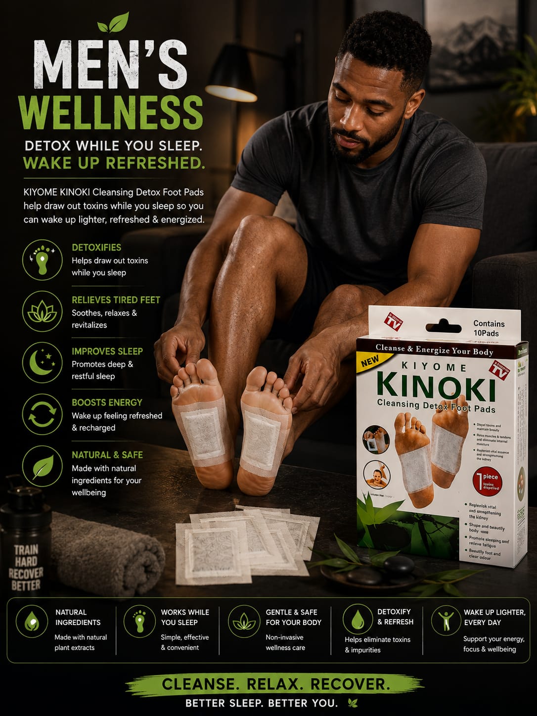 Kinoki Detox Foot Patches - Nightly Cleansing Routine - ( 10PCS/BOX ) - BUY 1 BOX GET 1 FREE