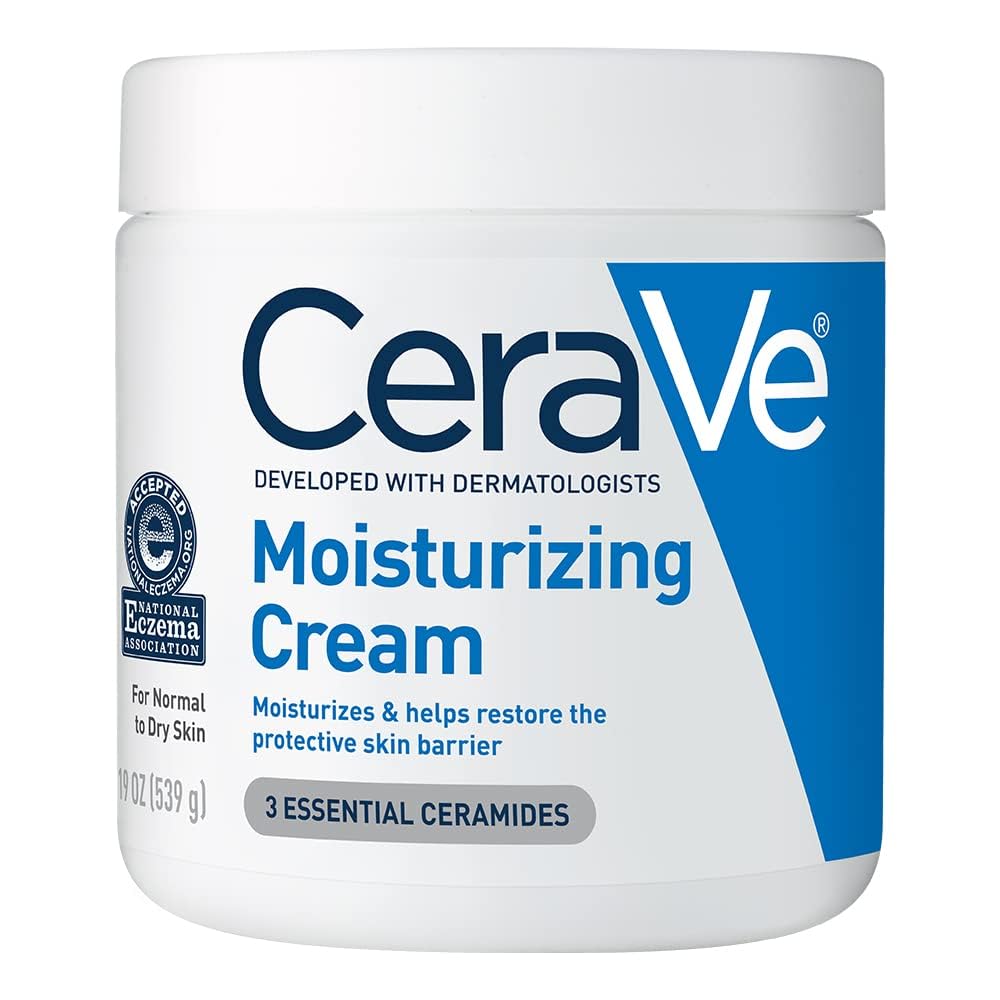 CeraVe Moisturizing Cream(454g) |Body & Face Moisturizer for Dry Skin| Body Cream with Hyaluronic Acid and Ceramides | Fragrance Free