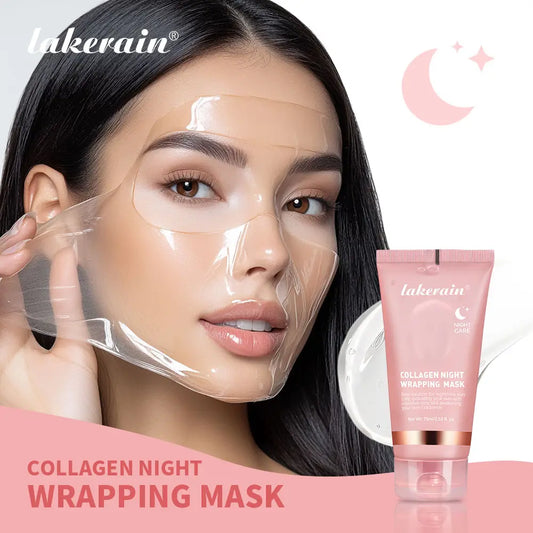 Collagen Night Wrapping Peel Off Facial Mask - Elasticity & Hydration Care, Reduces Sagging & Dullness | Hydrolyzed Collagen For Glowing Skin - 75 ml