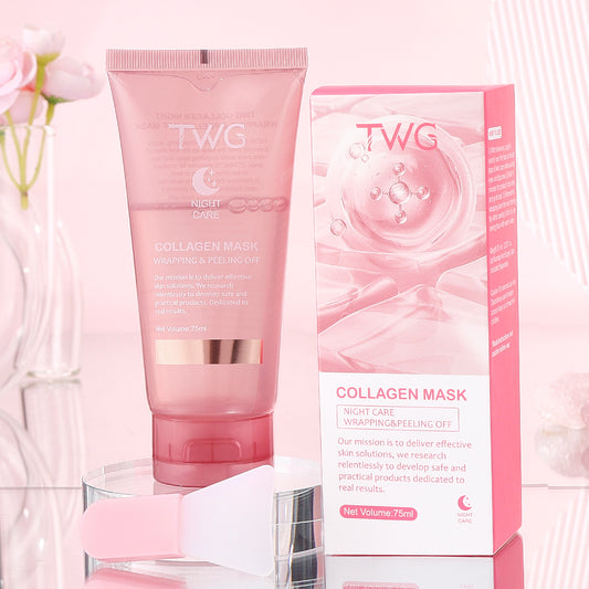 Collagen Overnight Wrapping Peel Off Facial Mask - Elasticity & Hydration Care; Reduces Sagging & Dullness For Glowing Skin
