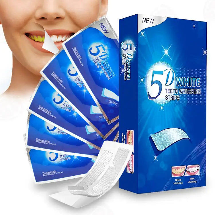 5D White Teeth Whitening Strip Kit, Professional Effects, 28 Strips (14 Count Treatment Pack)