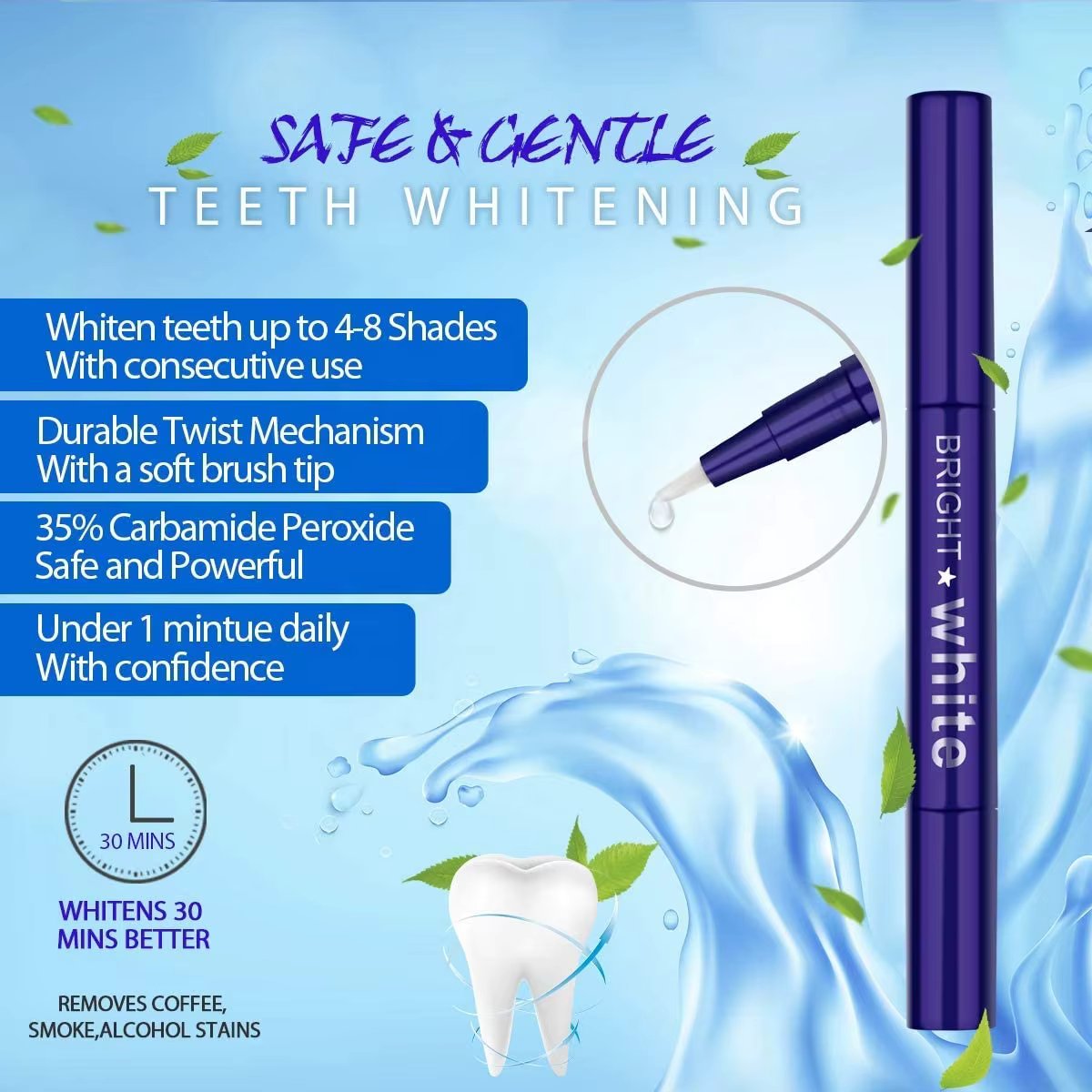 Bright White Teeth Whitening Pen - ( Buy 1 GET 1 FREE )