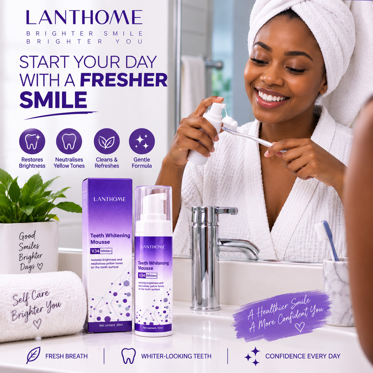 Teeth Whitening Mousse - Deep Cleaning & Whitening Foam Mousse - 50 mls
