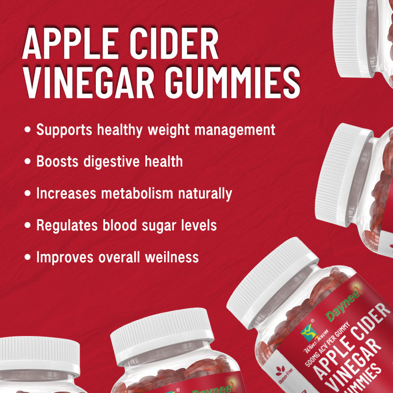 Apple Cider Vinegar Gummies for Metabolism & Digestion Boost, Detox, Gut & Immune Health - 60 Gummies