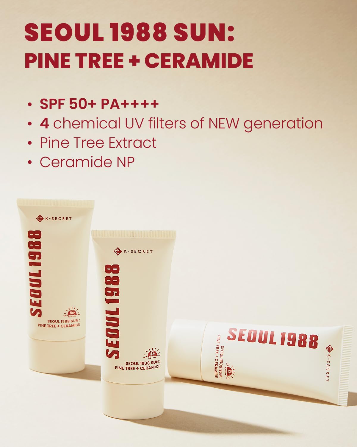 K-SECRET SEOUL 1988 Sunscreen : Pine Tree + Ceramide, 50ml