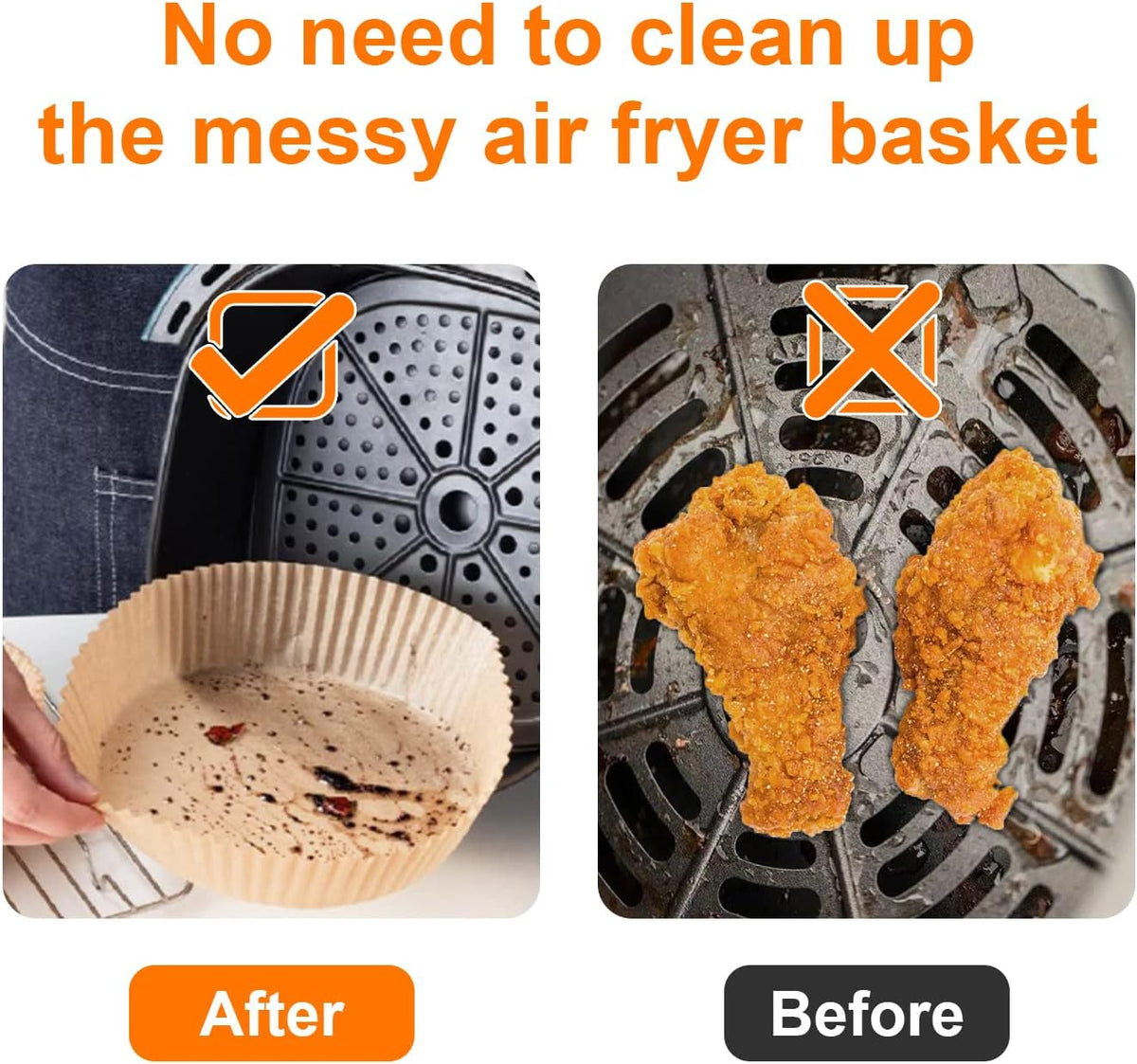 Disposable Air Fryer Paper Liners - 50 Pcs