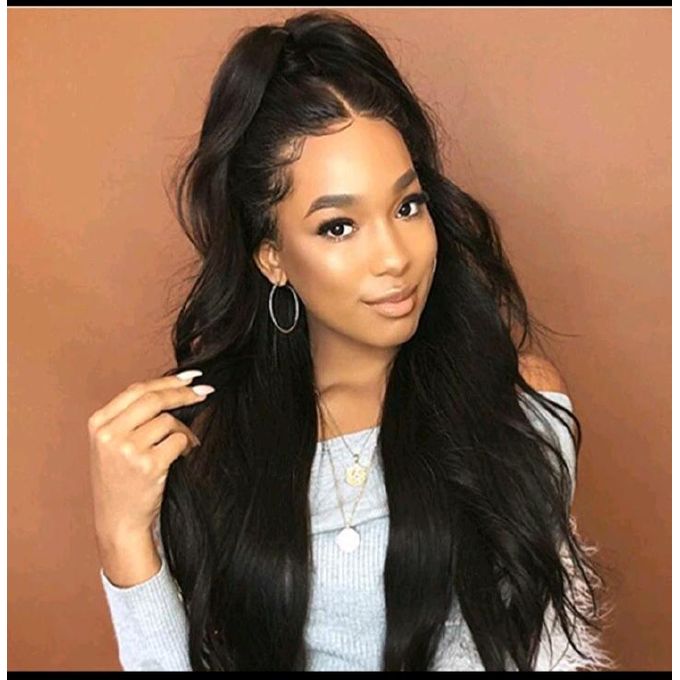Premium 26 Inch Body Wave Long Black  Curly Synthetic Wig