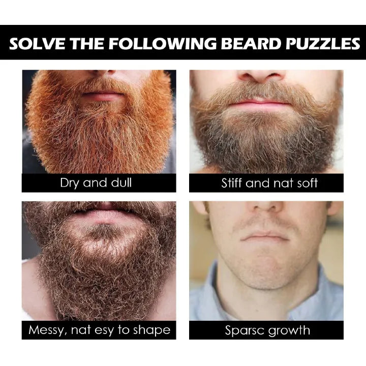 Men's Beard Growth Serum Kit With Derma Roller - Beard Growth, Nourishing & Thickening for Fuller Beard