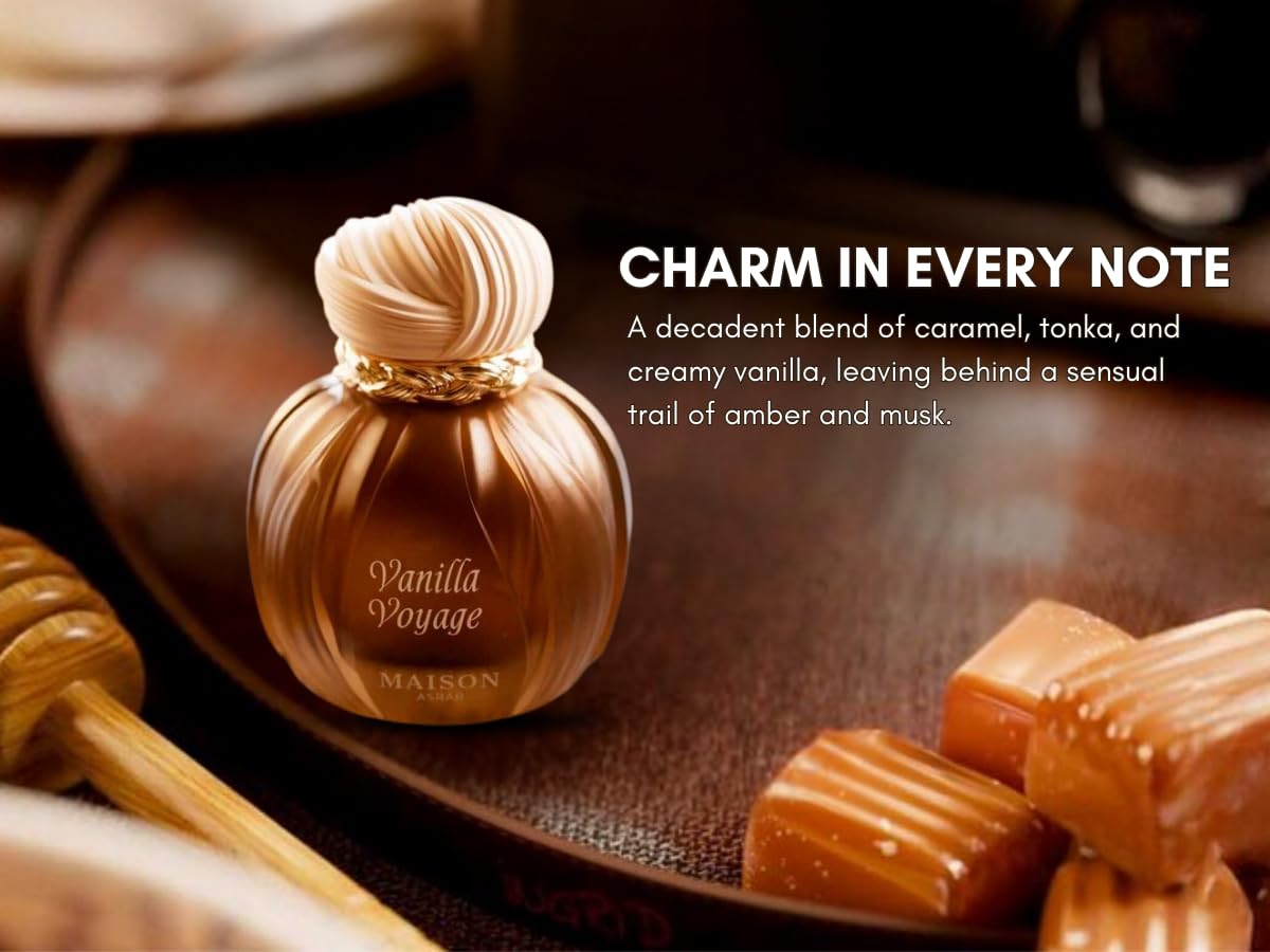 Maison Asrar Vanilla Voyage Long Lasting Eau De Parfum   - Unisex Perfume | Caramel, Jasmine, Tonka & Honey Notes | Luxurious Vanilla Perfume with Musk & Amber  - 100 mls
