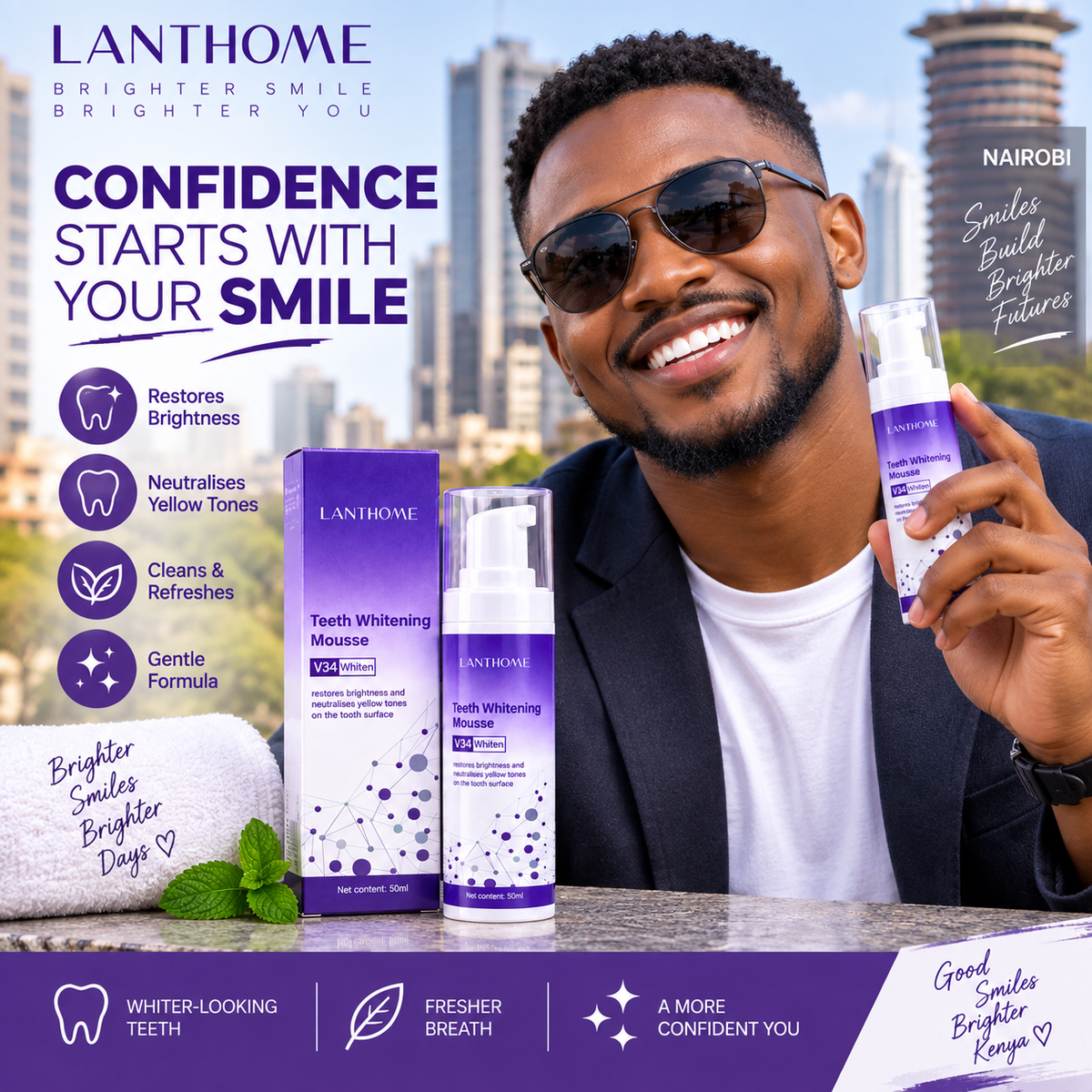 Teeth Whitening Mousse - Deep Cleaning & Whitening Foam Mousse - 50 mls