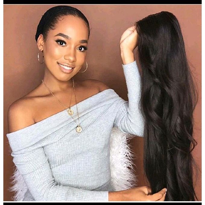 Premium 26 Inch Body Wave Long Black  Curly Synthetic Wig