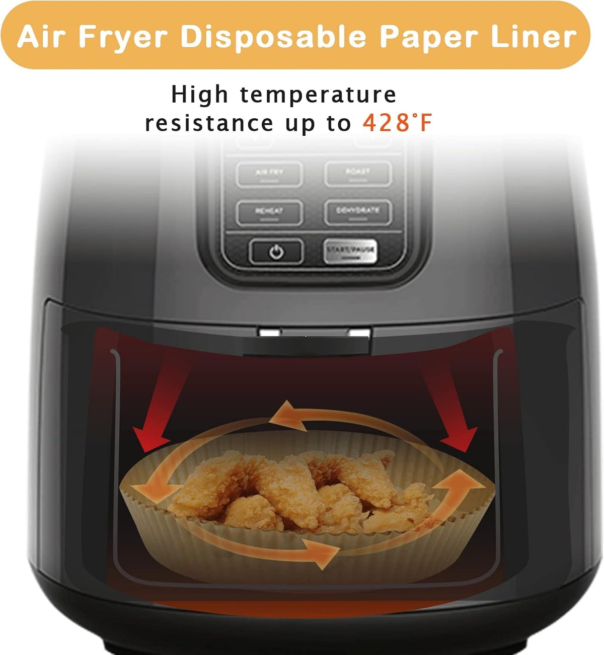 Disposable Air Fryer Paper Liners - 50 Pcs