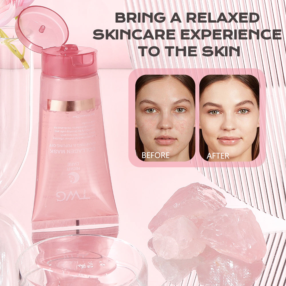 Collagen Overnight Wrapping Peel Off Facial Mask - Elasticity & Hydration Care; Reduces Sagging & Dullness For Glowing Skin