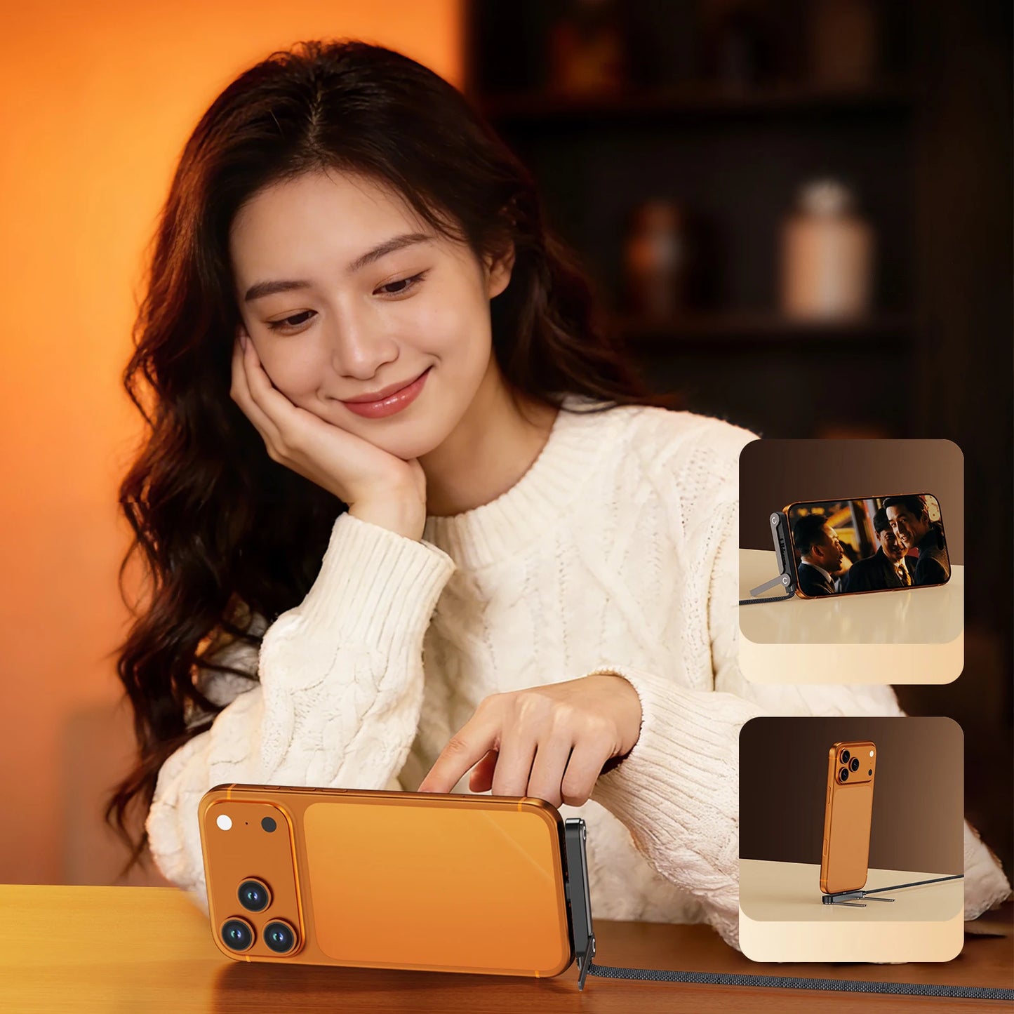 240W USB Type C Fast Charging Adapter Cable with Foldable Phone Holder