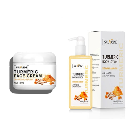 Turmeric Face Cream & Turmeric Body Lotion - Face & Body Set