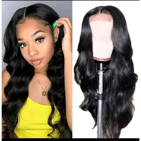 Premium 26 Inch Body Wave Long Black  Curly Synthetic Wig