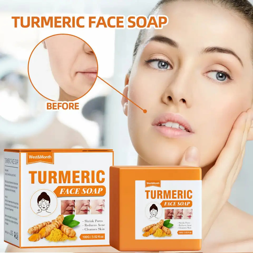 Tumeric Face Soap for anti acne, fade scars & dark spots