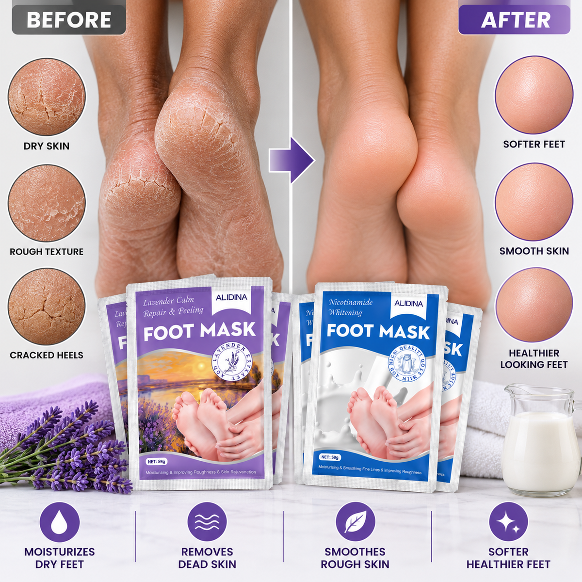 Exfoliating Foot Peeling & Repair Mask - ( BUY 1 GET 1 FREE )