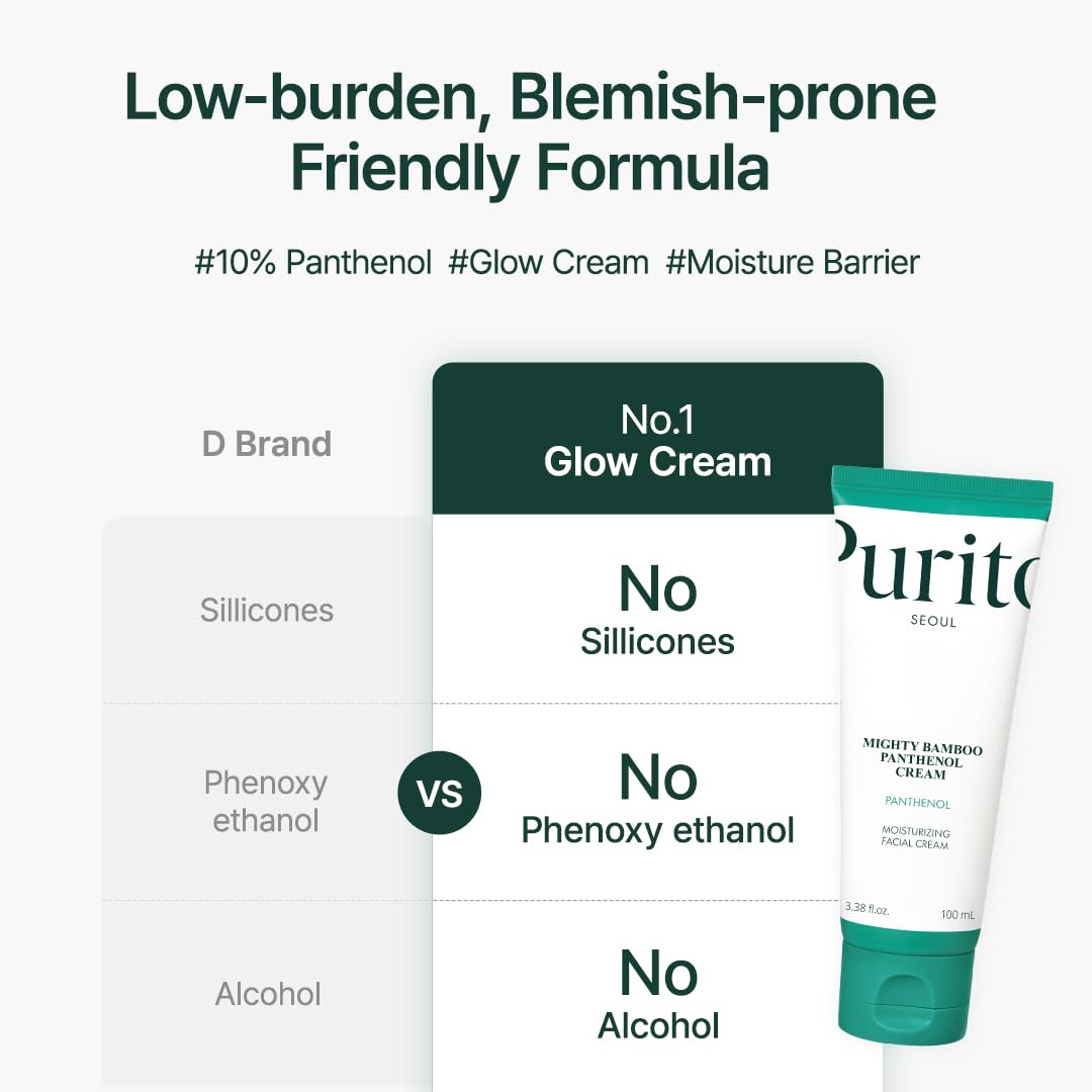 PURITO Panthenol 10% Barrier Cream | Face Moisturizer for Skin Barrier Repair | All skin types, sensitive and blemish-prone skin - 100mL