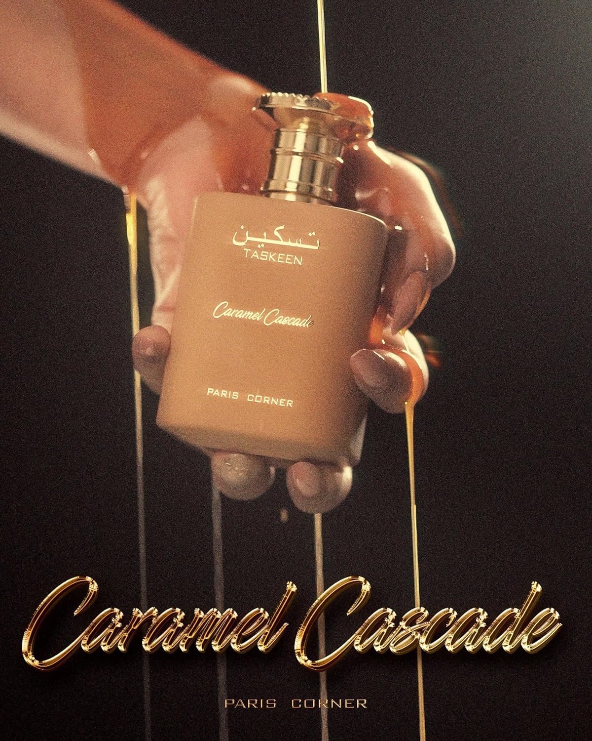 Paris Corner | Taskeen Caramel Cascade EDP - 100 ml | Sweet Elegance Perfume for Women and Men | Unisex Fragrance Featuring Caramel, Milk, Tonka Bean & Honey
