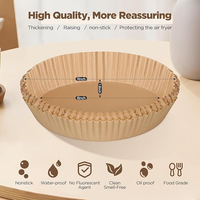 Disposable Air Fryer Paper Liners - 50 Pcs
