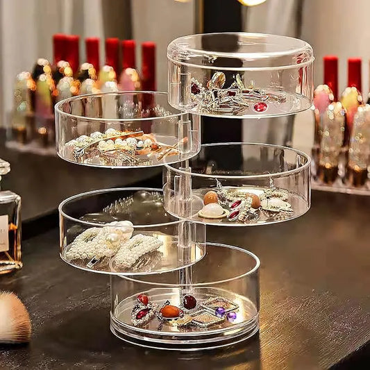 5 Layers Rotating Jewelry Organizer Storage Box