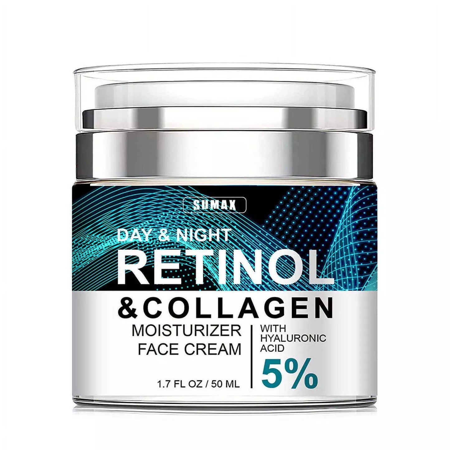 RETINOL & COLLAGEN Moisturizer Face Cream - Day & Night Anti-Aging Skin Care with 5% Hyaluronic Acid