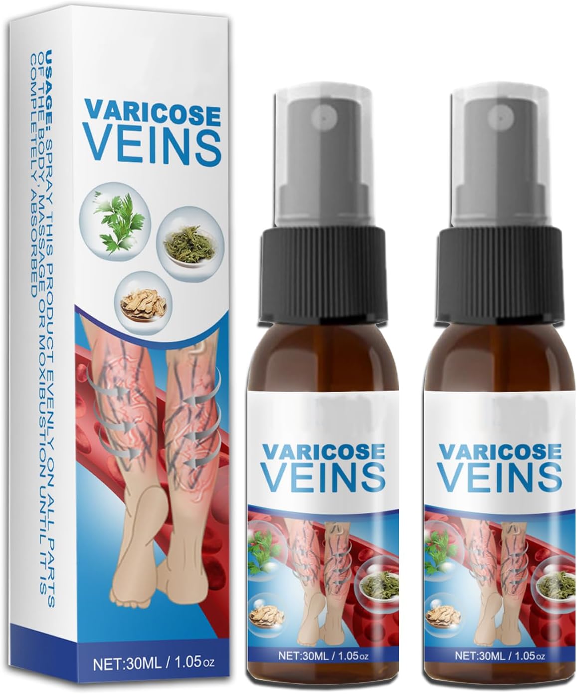 Varicose Veins Herbal Treatment Spray - Improves Blood Circulation  (BUY 1 GET 1 FREE)