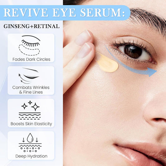 Revive Eye Serum, Anti-Aging Eye Treatment Cream - Visibly Smoothes Fine Lines, Dark Circles & Wrinkles
