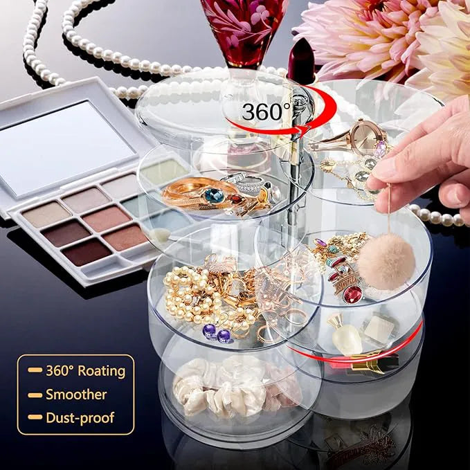 5 Layers Rotating Jewelry Organizer Storage Box