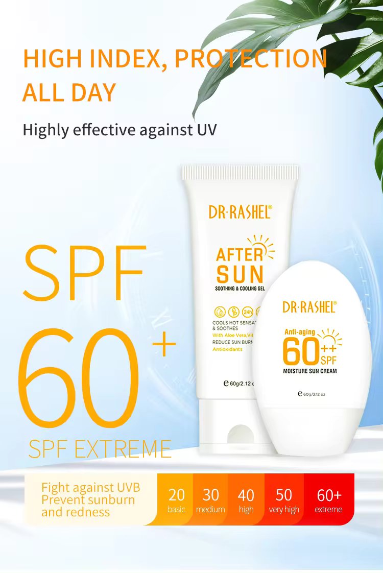 Dr. Rashel 2in1 ANTI-AGING & MOISTURE SUN CREAM SPF 60++ (60g) & AFTER SUN SOOTHING & COOLING GEL (60g)