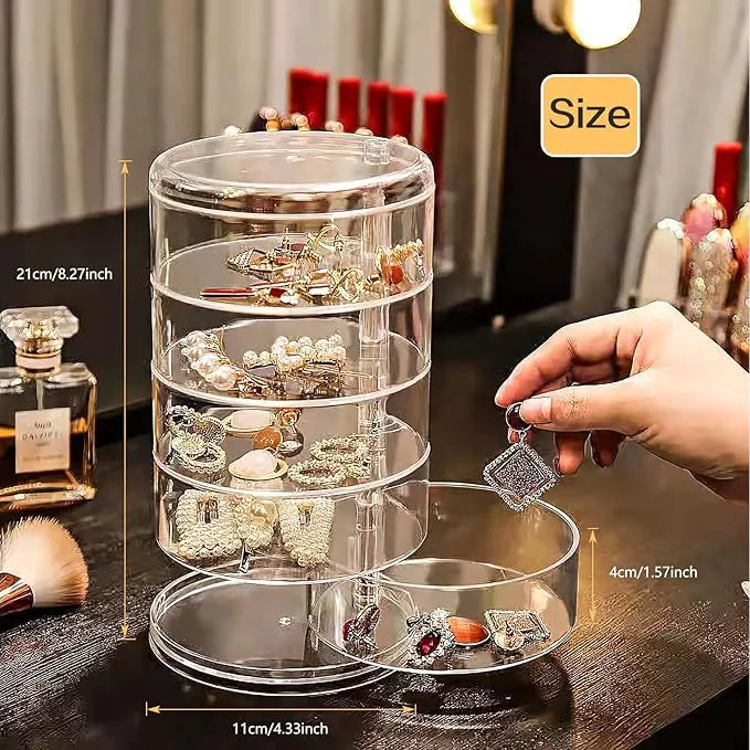 5 Layers Rotating Jewelry Organizer Storage Box