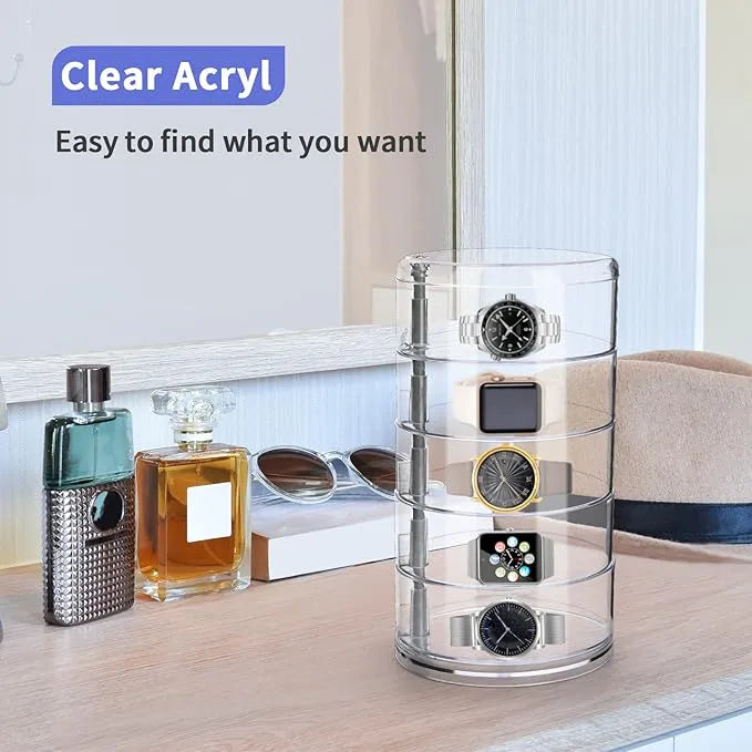 5 Layers Rotating Jewelry Organizer Storage Box
